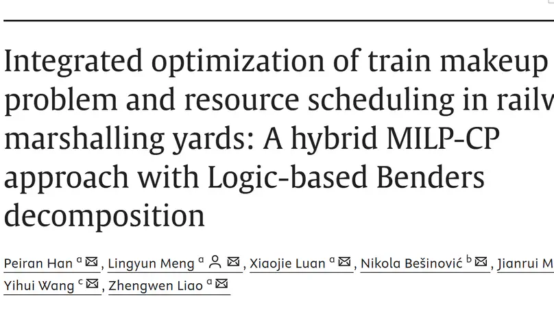 Integrated optimization of train makeup problem and resource scheduling in railway marshalling yards: A hybrid MILP-CP approach with Logic-based Benders decomposition